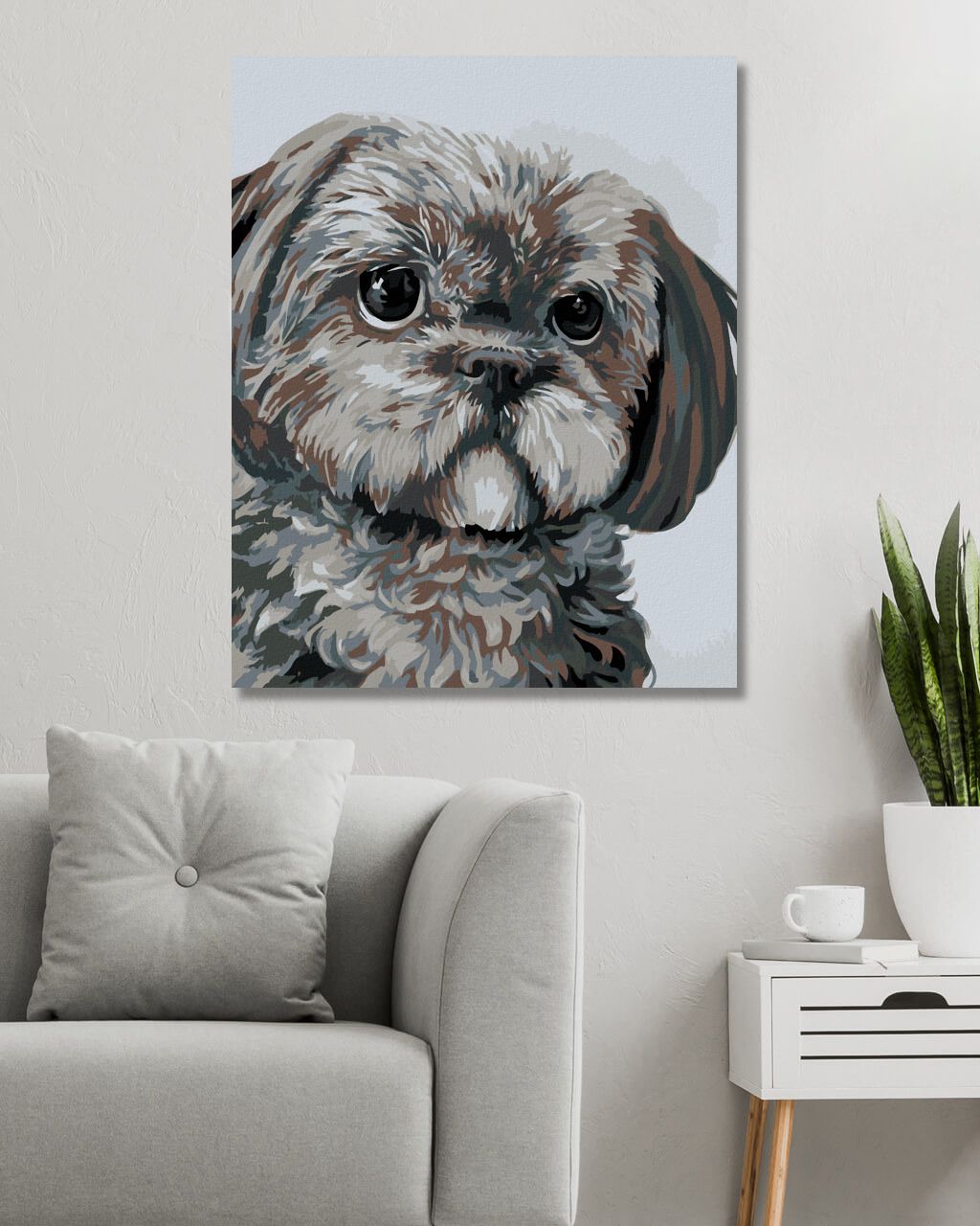zuty Malování podle čísel - PEJSEK (MYROSLAVA VOLOSCHUK) - Rozměr: 40x50 cm, Rámování: Varianta: vypnuté plátno na rám - obrázek 5