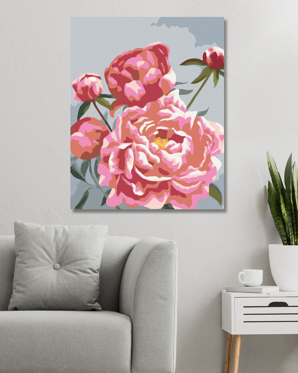 zuty Malování podle čísel - PIVOŇKY 4 (MYROSLAVA VOLOSCHUK) - Rozměr: 40x50 cm, Rámování: Varianta: vypnuté plátno na rám - obrázek 3
