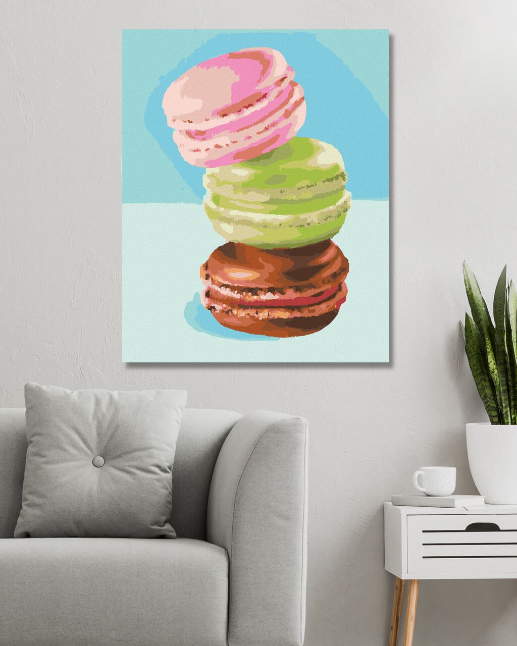 zuty Malování podle čísel - TŘI MAKRONKY (MYROSLAVA VOLOSCHUK) - Rozměr: 40x50 cm, Rámování: Varianta: vypnuté plátno na rám - obrázek 10