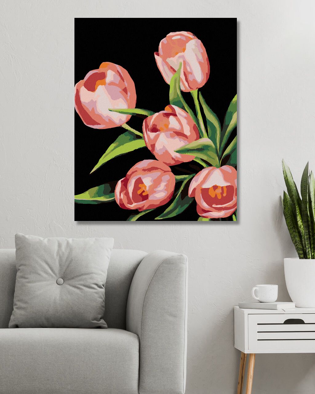 zuty Malování podle čísel - RŮŽOVÉ TULIPÁNY (MYROSLAVA VOLOSCHUK) - Rozměr: 40x50 cm, Rámování: Varianta: vypnuté plátno na rám - obrázek 8