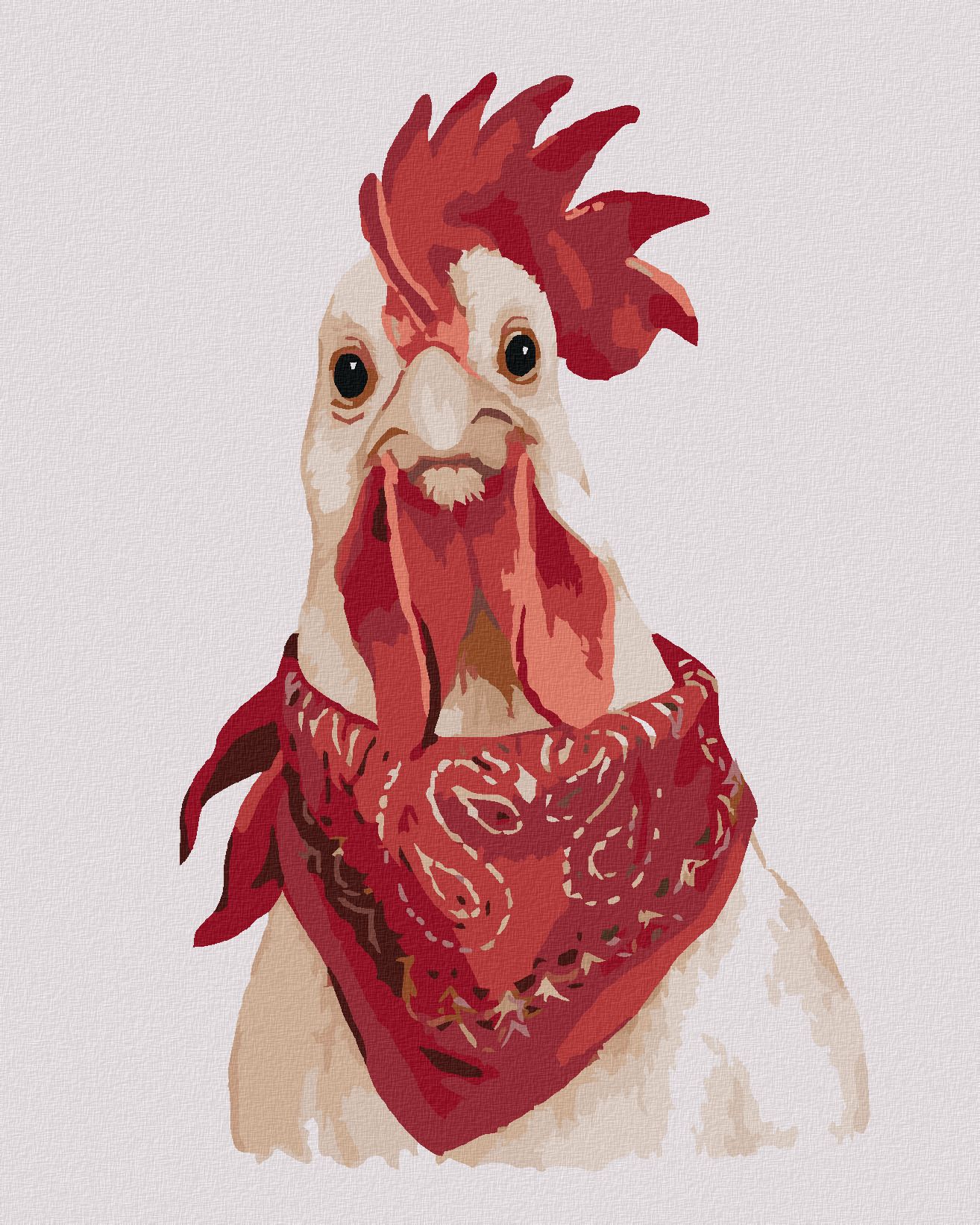 zuty Malování podle čísel - KOHOUT S ŠÁTKEM (MYROSLAVA VOLOSCHUK) - Rozměr: 40x50 cm, Rámování: Varianta: vypnuté plátno na rám - obrázek 1