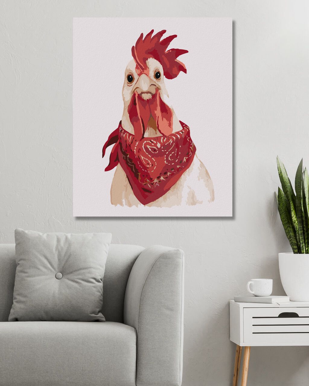 zuty Malování podle čísel - KOHOUT S ŠÁTKEM (MYROSLAVA VOLOSCHUK) - Rozměr: 40x50 cm, Rámování: Varianta: vypnuté plátno na rám - obrázek 5