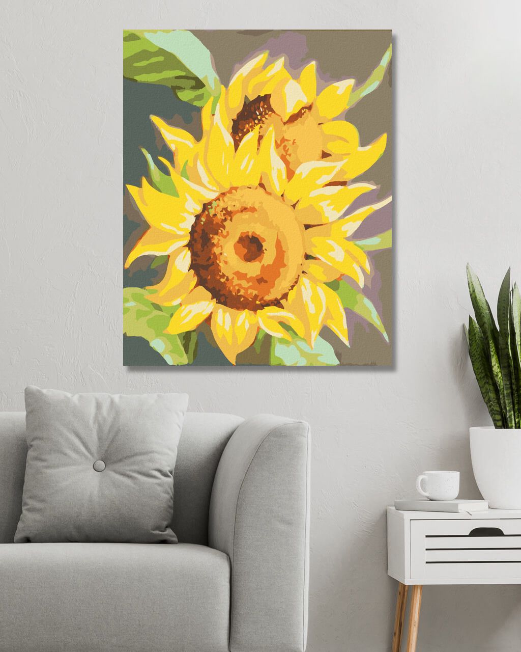 zuty Malování podle čísel - SLUNEČNICE 2 (MYROSLAVA VOLOSCHUK) - Rozměr: 40x50 cm, Rámování: Varianta: vypnuté plátno na rám - obrázek 2