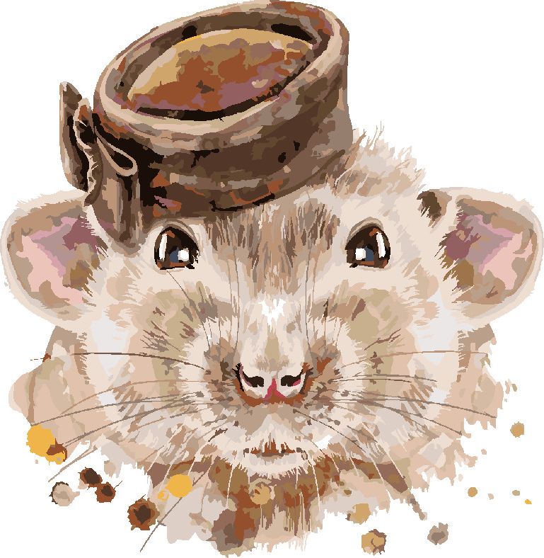 zuty Malování podle čísel - MYŠKA S HNĚDÝM KLOBOUKEM - Rozměr: 40x50 cm, Rámování: Varianta: bez rámu a bez vypnutí plátna - obrázek 5