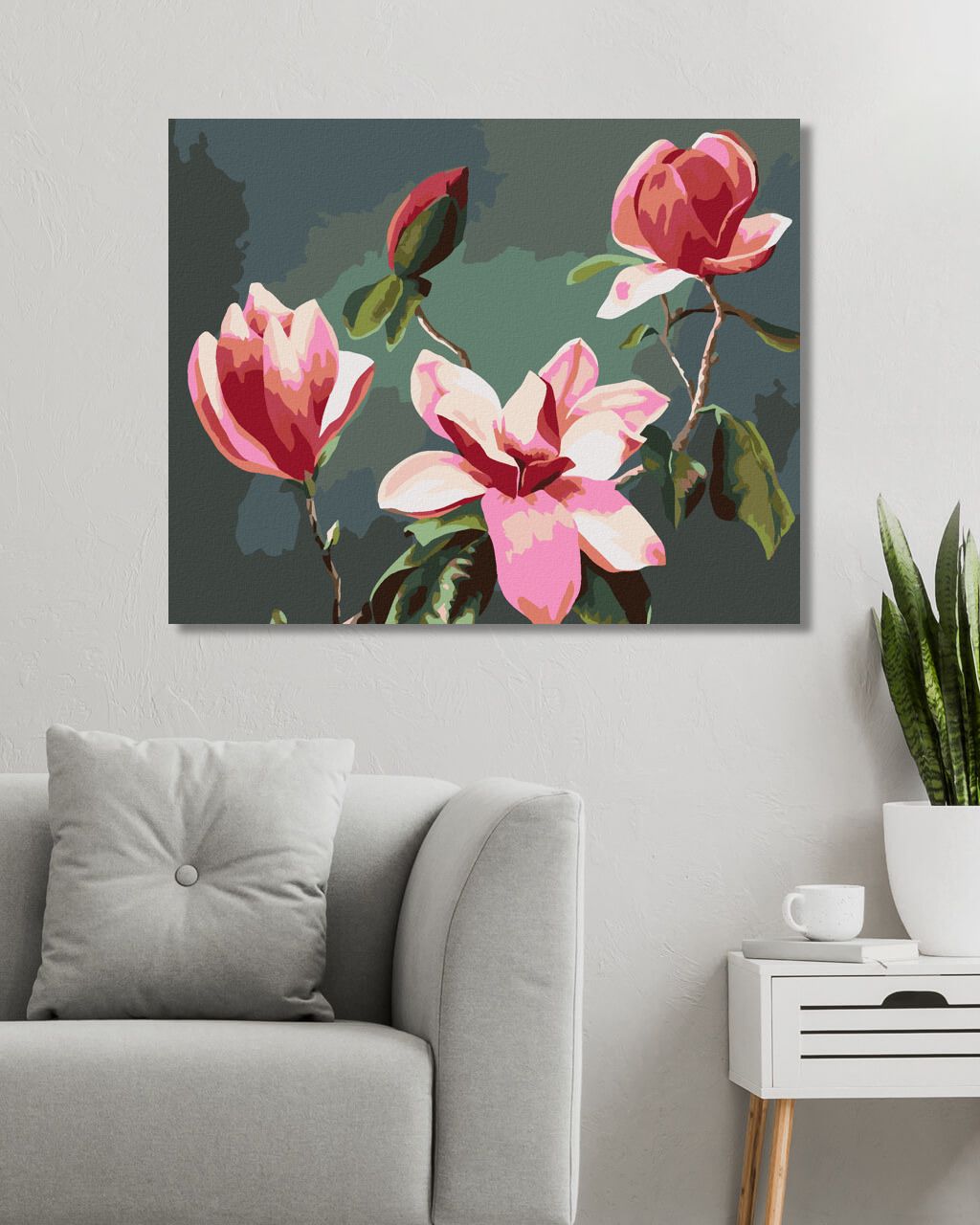 zuty Malování podle čísel - RŮŽOVÁ MAGNÓLIE (MYROSLAVA VOLOSCHUK) - Rozměr: 40x50 cm, Rámování: Varianta: bez rámu a bez vypnutí plátna - obrázek 4