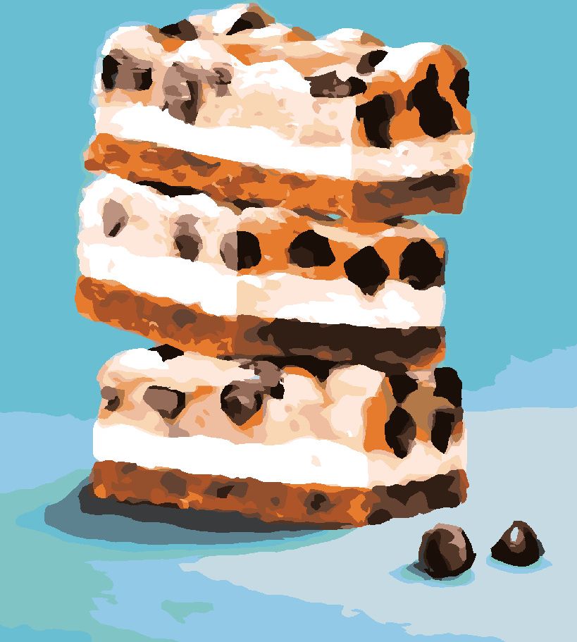 zuty Malování podle čísel - CHEESECAKE TYČINKA S KOUSKY ČOKOLÁDY NA MODRÉM POZADÍ (MYROSLAVA VOLOSCHUK) - Rozměr: 40x50 cm, Rámování: Varianta: vypnuté plátno na rám - obrázek 7