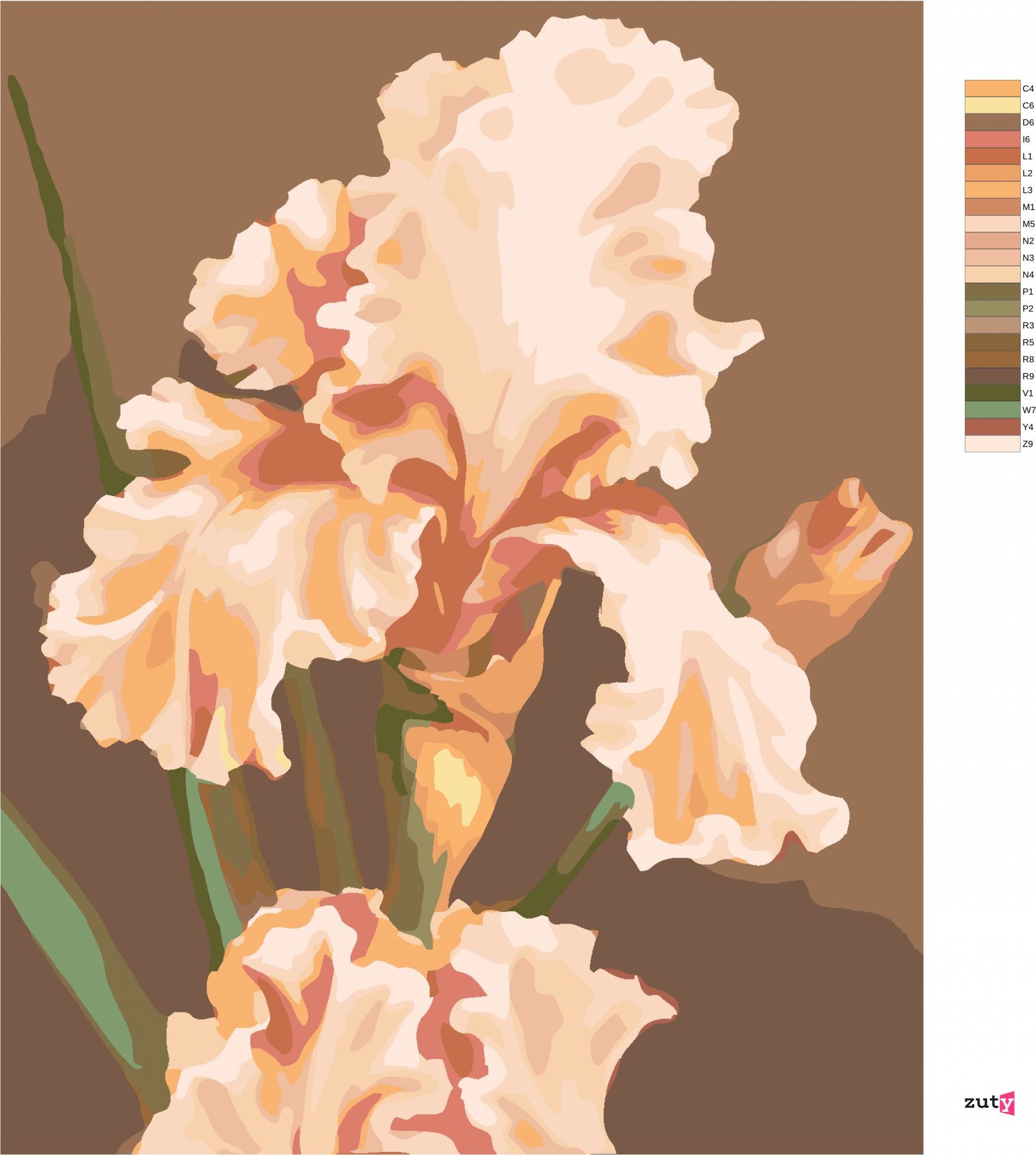 zuty Malování podle čísel - RŮŽOVÝ IRIS (MYROSLAVA VOLOSCHUK) - Rozměr: 40x50 cm, Rámování: Varianta: vypnuté plátno na rám - obrázek 9