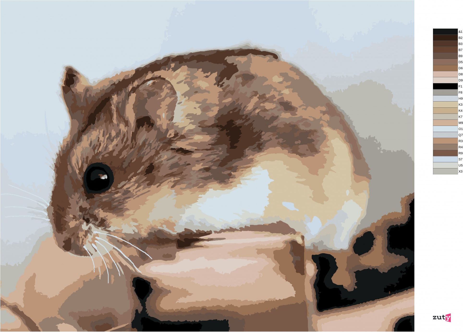 zuty Malování podle čísel - KŘEČEK NA DŘEVĚ - Rozměr: 40x50 cm, Rámování: Varianta: vypnuté plátno na rám - obrázek 9