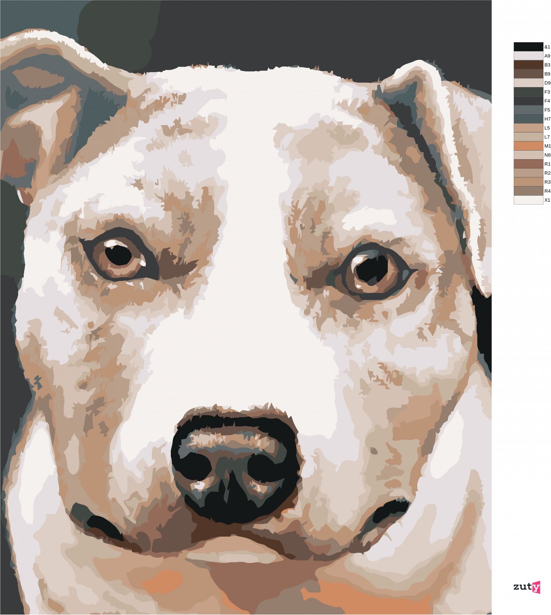 zuty Malování podle čísel - PIT BULL (MYROSLAVA VOLOSCHUK) - Rozměr: 40x50 cm, Rámování: Varianta: vypnuté plátno na rám - obrázek 4