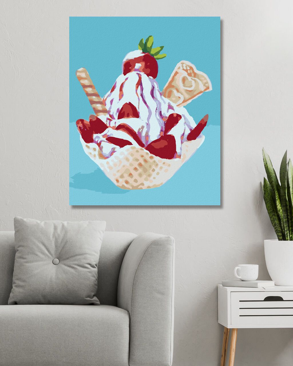 zuty Malování podle čísel - POHÁR S JAHODAMI (MYROSLAVA VOLOSCHUK) - Rozměr: 40x50 cm, Rámování: Varianta: vypnuté plátno na rám - obrázek 5
