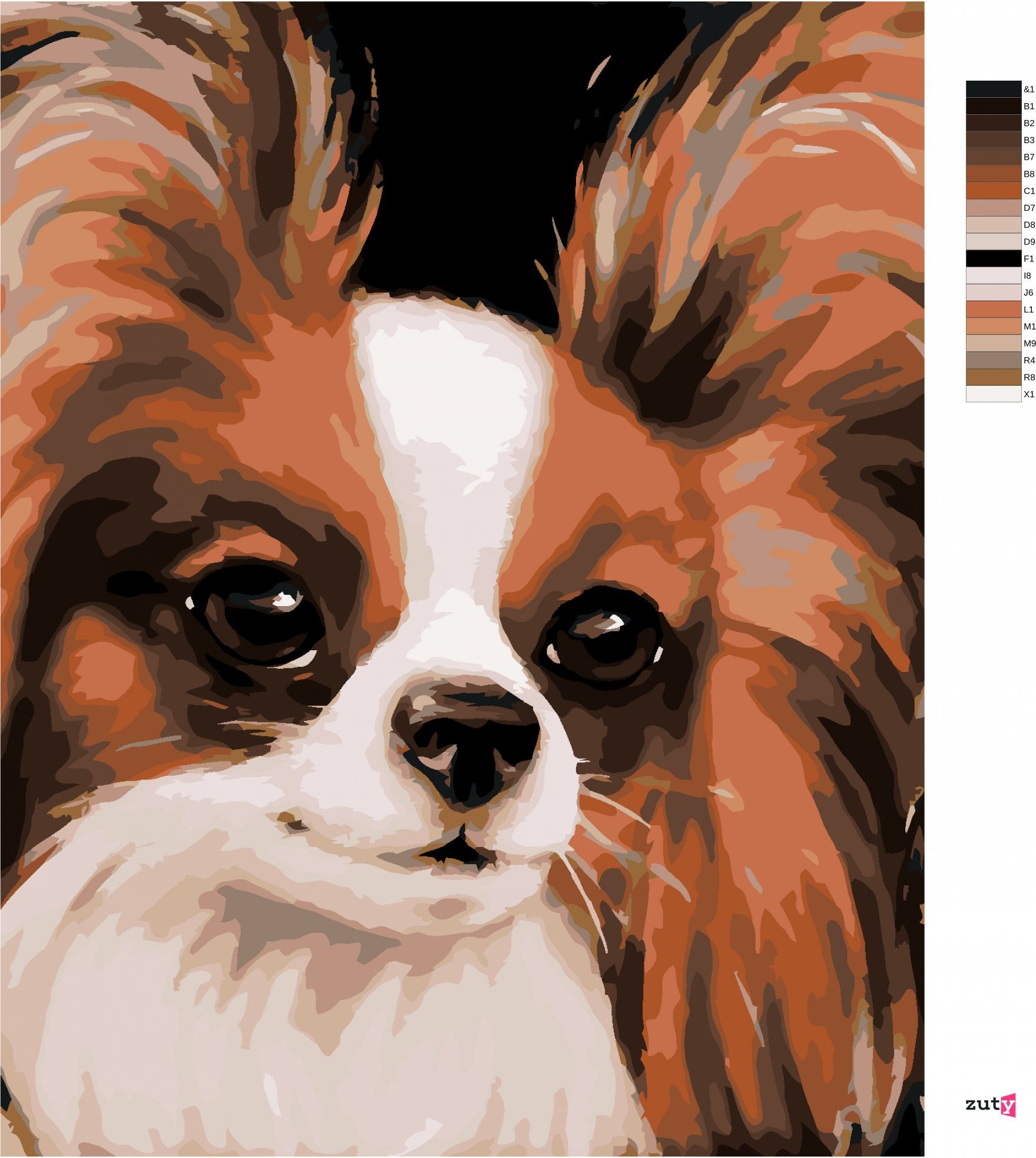 zuty Malování podle čísel - PAPILLON (MYROSLAVA VOLOSCHUK) - Rozměr: 40x50 cm, Rámování: Varianta: bez rámu a bez vypnutí plátna - obrázek 6