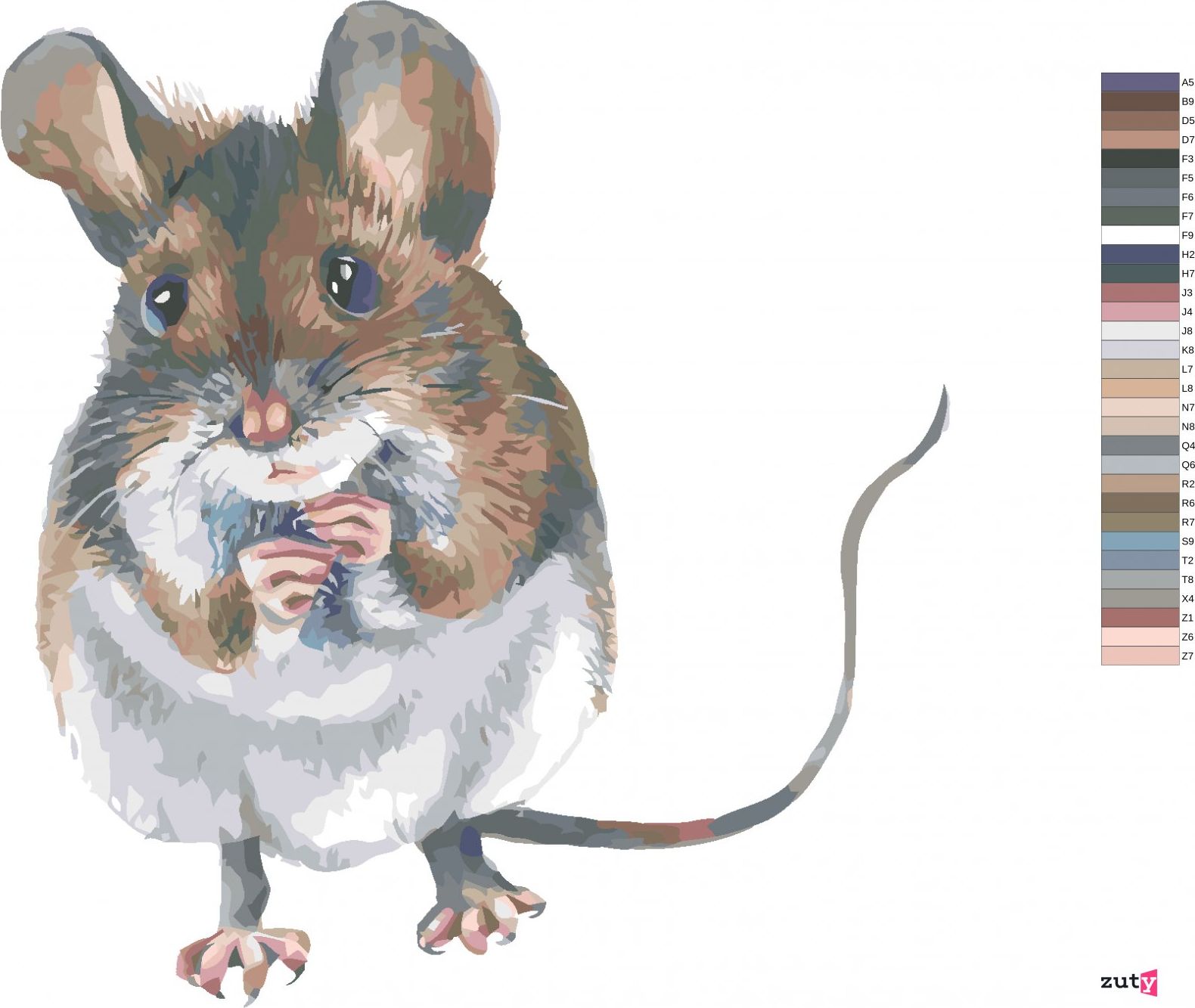 zuty Malování podle čísel - HNĚDÁ MYŠKA - Rozměr: 40x50 cm, Rámování: Varianta: vypnuté plátno na rám - obrázek 2