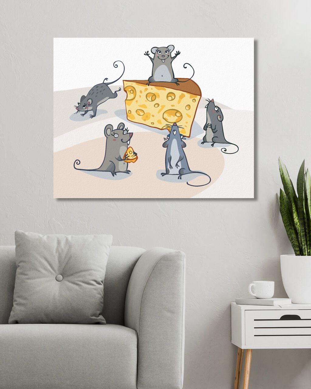 zuty Malování podle čísel - MYŠKY A SÝR - Rozměr: 40x50 cm, Rámování: Varianta: vypnuté plátno na rám - obrázek 9