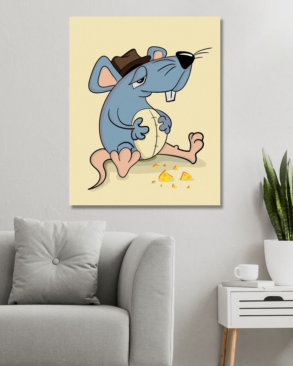 zuty Malování podle čísel - MYŠKA S PLNÝM BŘÍŠKEM - Rozměr: 40x50 cm, Rámování: Varianta: bez rámu a bez vypnutí plátna - obrázek 3