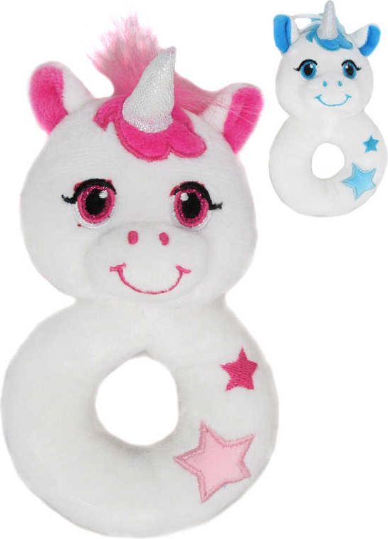 PLYŠ Baby chrastítko jednorožec 14cm pro miminko 2 barvy *PLYŠOVÉ HRAČKY* - obrázek 1