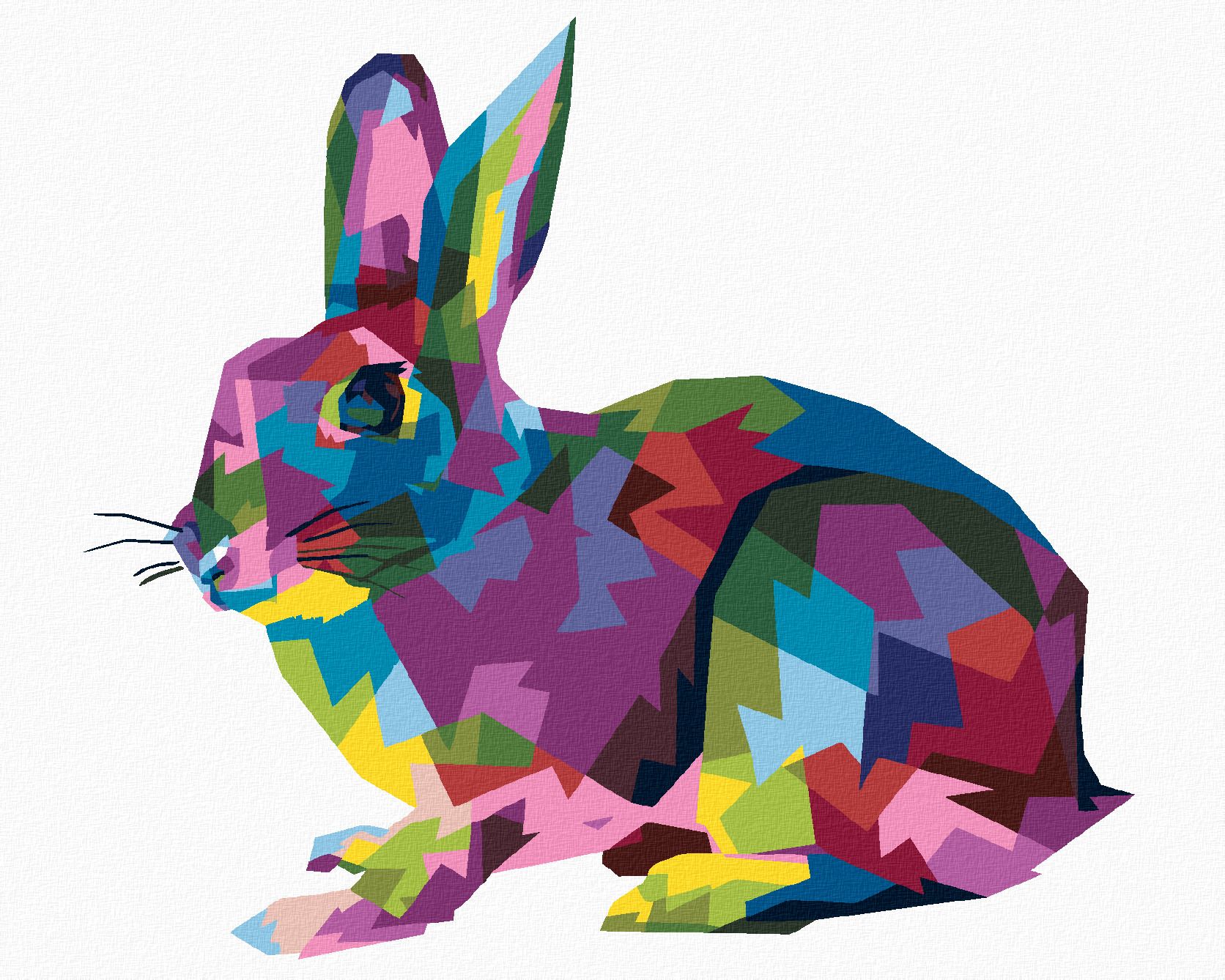 zuty Malování podle čísel - POP-ART KRÁLÍK - Rozměr: 40x50 cm, Rámování: Varianta: bez rámu a bez vypnutí plátna - obrázek 1