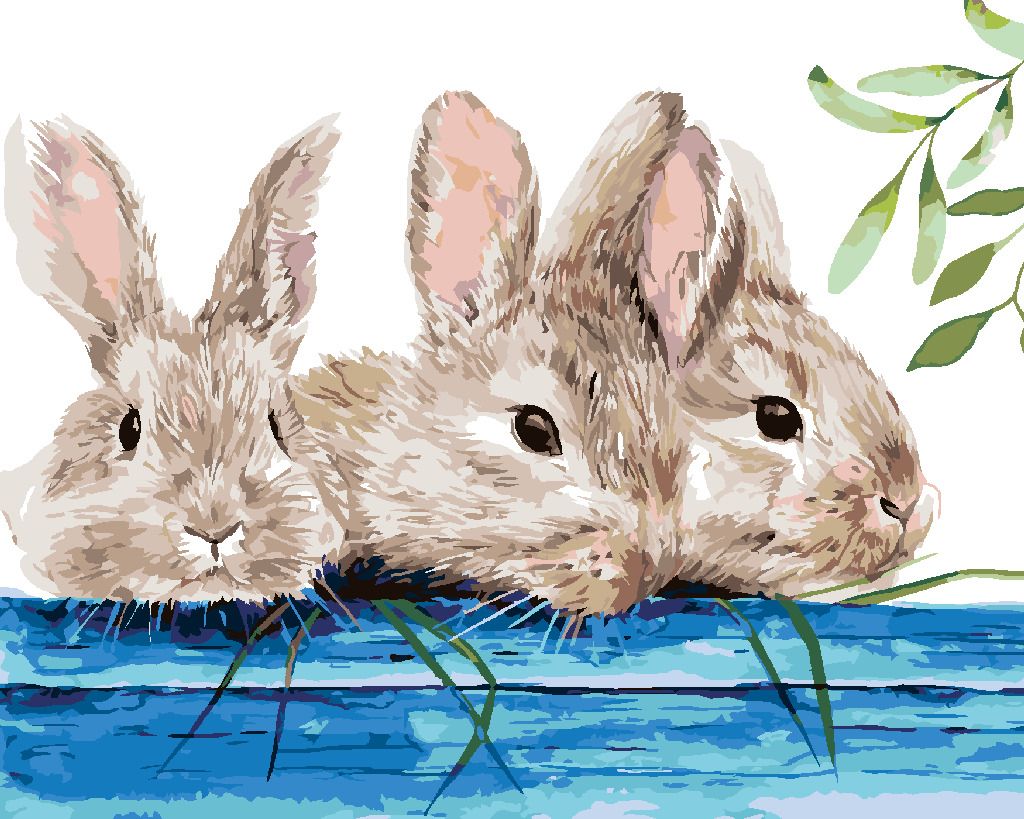 zuty Malování podle čísel - KRÁLÍCI U PLOTU - Rozměr: 40x50 cm, Rámování: Varianta: vypnuté plátno na rám - obrázek 6