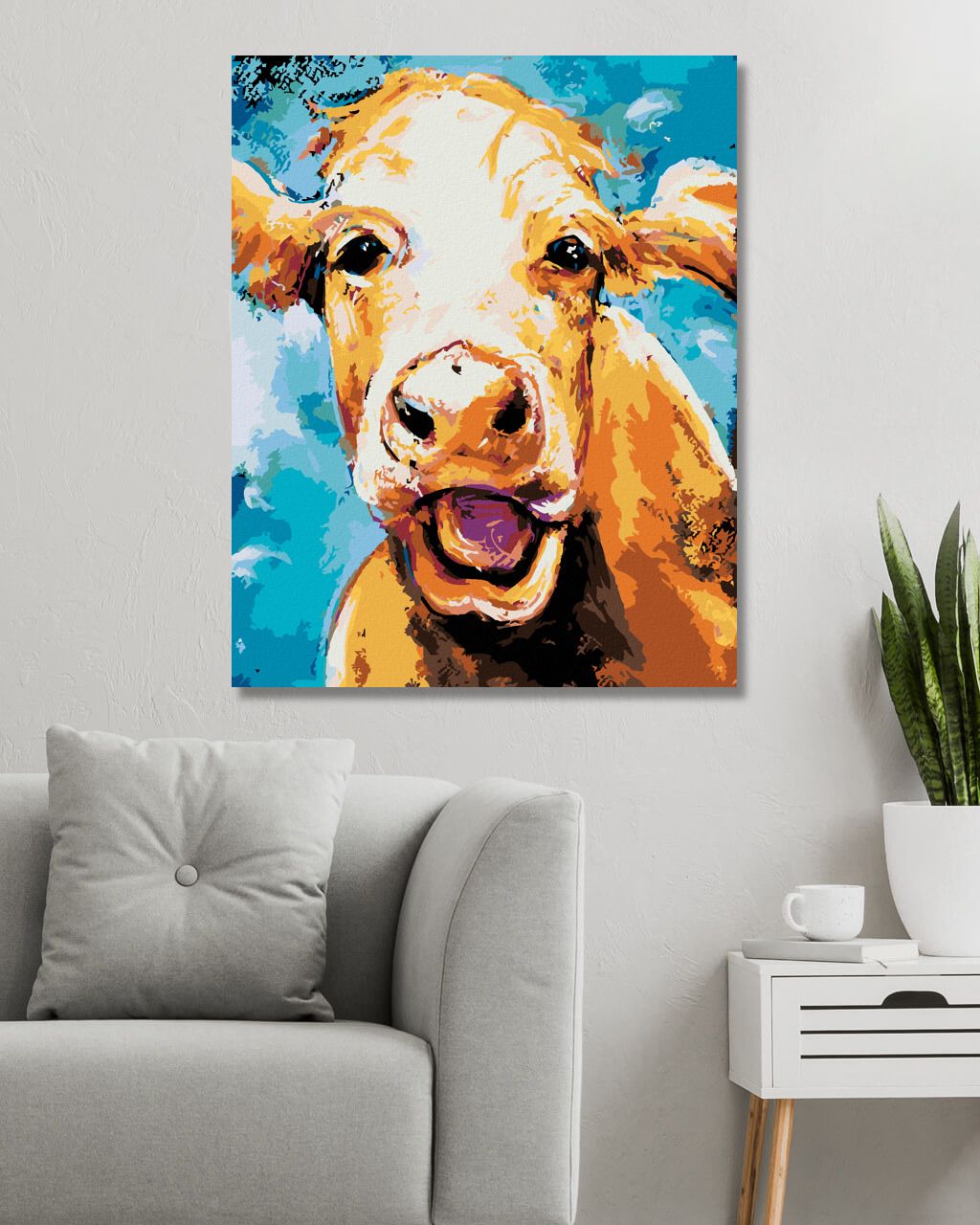 zuty Malování podle čísel - KRÁVA - Rozměr: 40x50 cm, Rámování: Varianta: vypnuté plátno na rám - obrázek 7