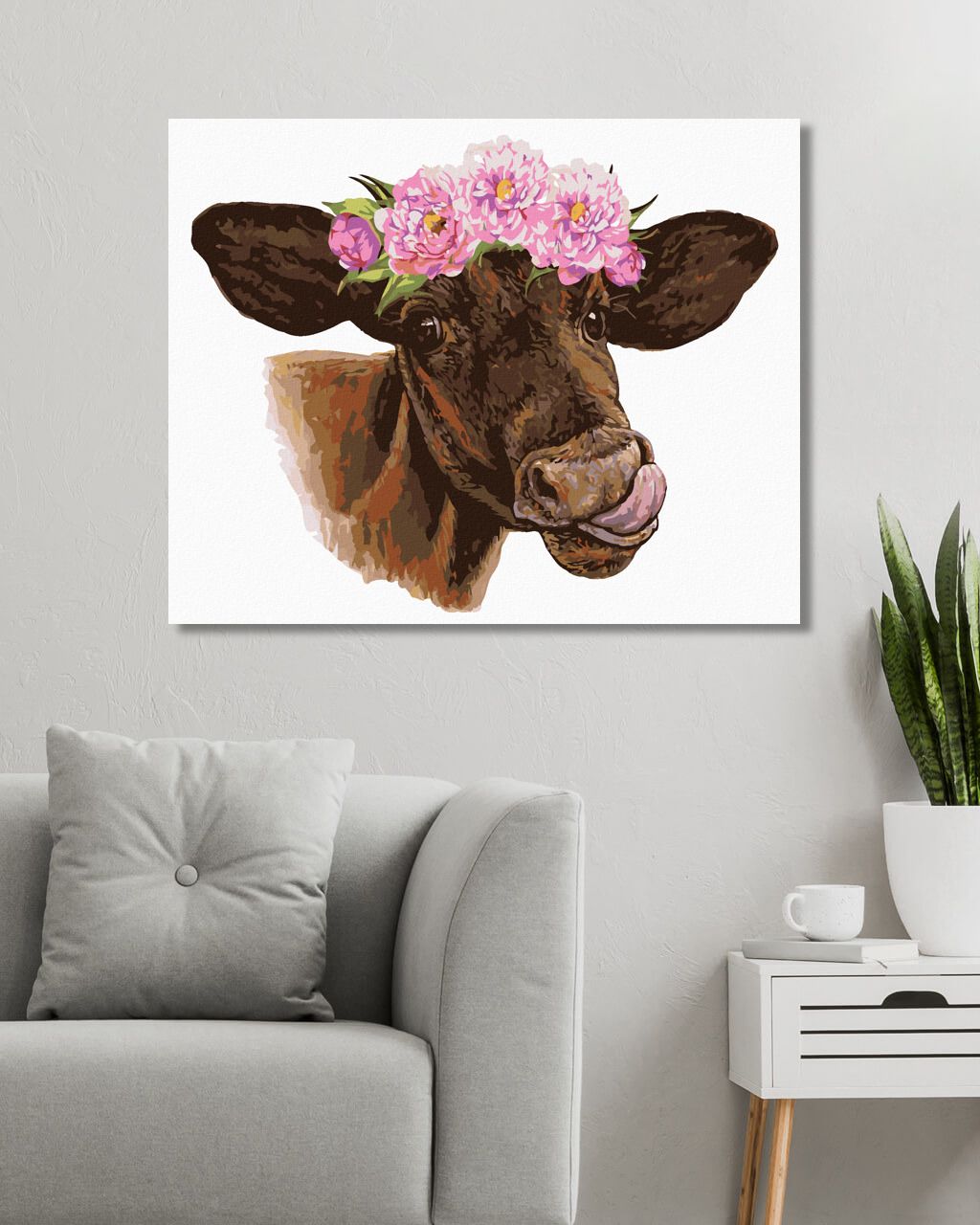zuty Malování podle čísel - KRÁVA S VYPLÁZNUTÝM JAZYKEM - Rozměr: 40x50 cm, Rámování: Varianta: bez rámu a bez vypnutí plátna - obrázek 8