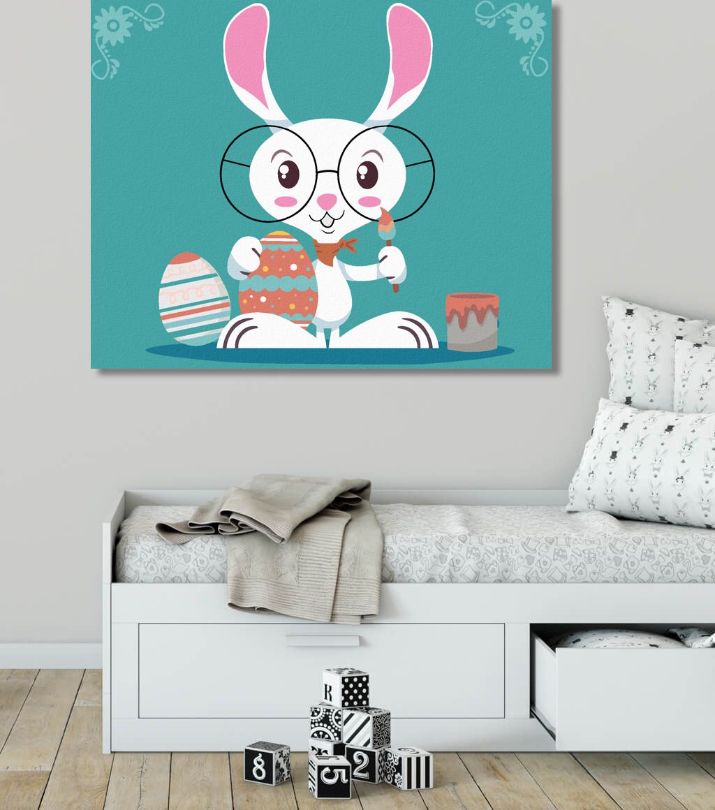 zuty Malování podle čísel - KRÁLÍK S BRÝLEMI - Rozměr: 40x50 cm, Rámování: Varianta: vypnuté plátno na rám - obrázek 2