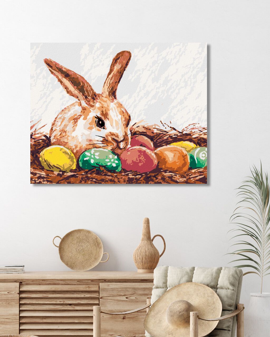 zuty Malování podle čísel - KRÁLÍK A BAREVNÉ VAJÍČKA - Rozměr: 40x50 cm, Rámování: Varianta: bez rámu a bez vypnutí plátna - obrázek 4
