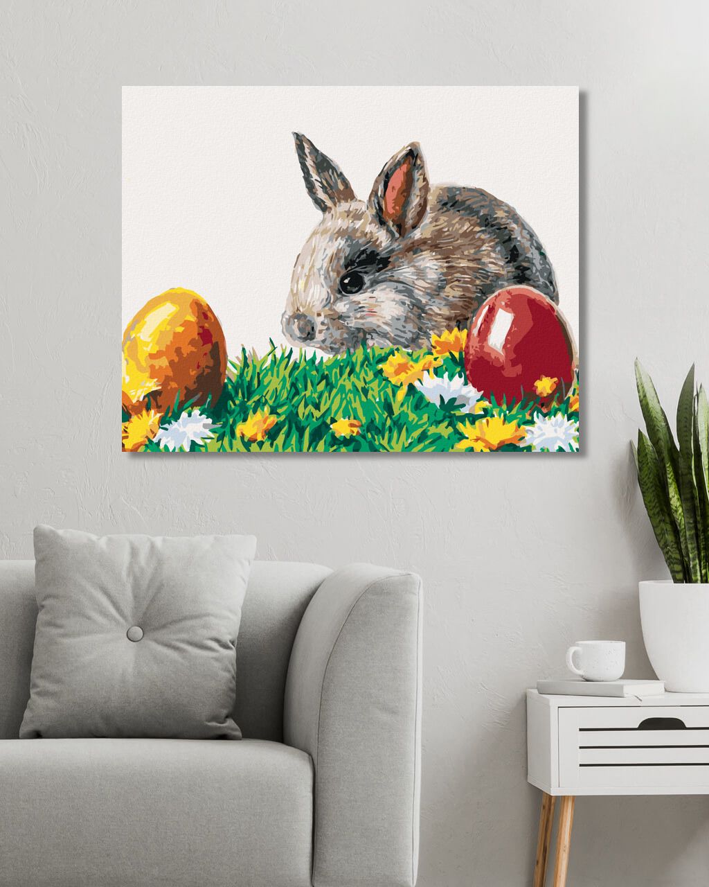 zuty Malování podle čísel - KRÁLÍK A VELIKONOČNÍ VAJÍČKA - Rozměr: 40x50 cm, Rámování: Varianta: bez rámu a bez vypnutí plátna - obrázek 7