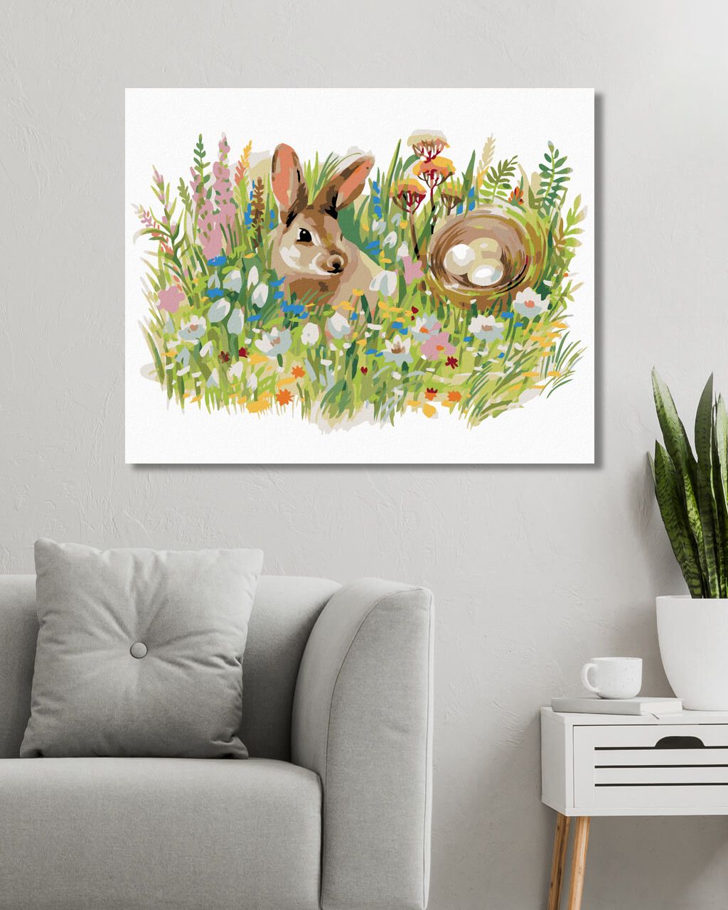 zuty Malování podle čísel - VELIKONOČNÍ KRÁLÍK - Rozměr: 40x50 cm, Rámování: Varianta: vypnuté plátno na rám - obrázek 2