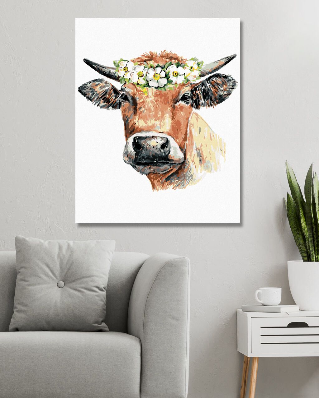 zuty Malování podle čísel - KRÁVA S VĚNCEM - Rozměr: 40x50 cm, Rámování: Varianta: vypnuté plátno na rám - obrázek 9
