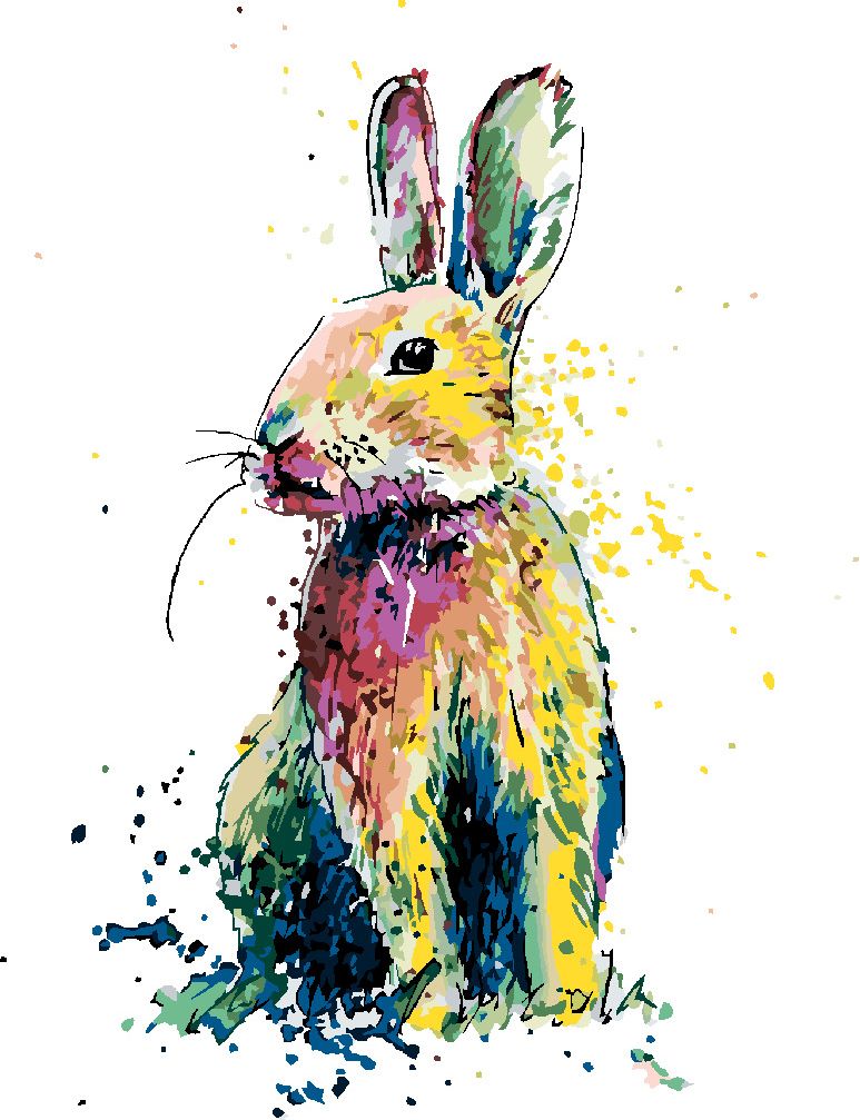 zuty Malování podle čísel - BAREVNÝ KRÁLÍK - Rozměr: 40x50 cm, Rámování: Varianta: vypnuté plátno na rám - obrázek 8
