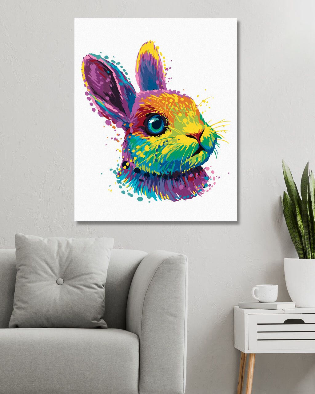 zuty Malování podle čísel - POP-ART PORTRÉT KRÁLÍKA - Rozměr: 40x50 cm, Rámování: Varianta: bez rámu a bez vypnutí plátna - obrázek 3