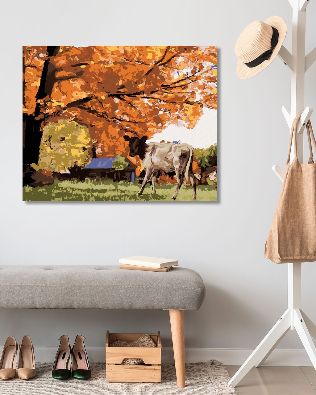 zuty Malování podle čísel - KRÁVA POD STROMEM - Rozměr: 40x50 cm, Rámování: Varianta: bez rámu a bez vypnutí plátna - obrázek 9