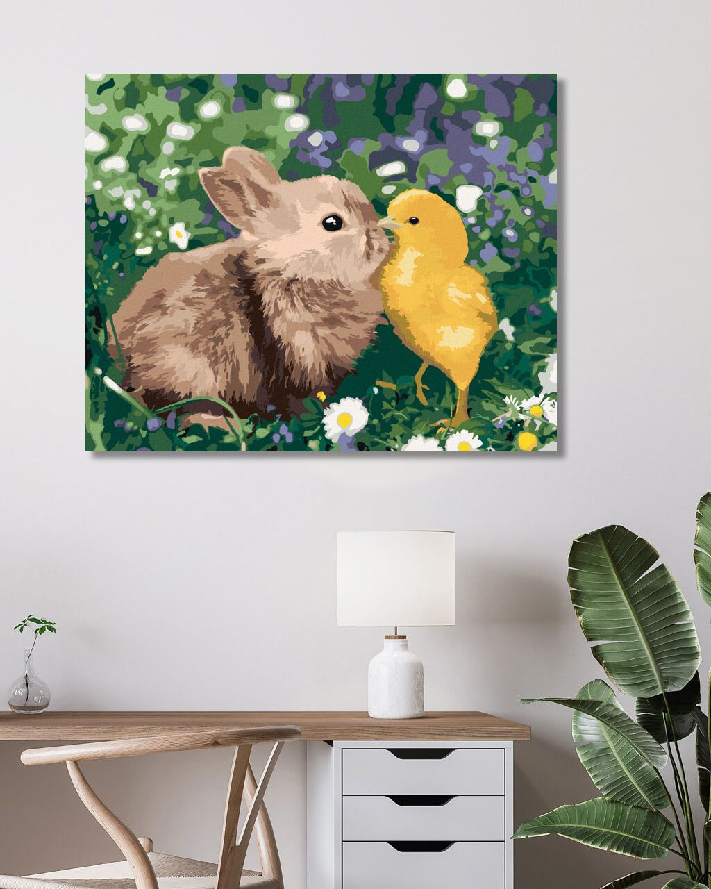 zuty Malování podle čísel - KRÁLÍK A KUŘÁTKO - Rozměr: 40x50 cm, Rámování: Varianta: bez rámu a bez vypnutí plátna - obrázek 6