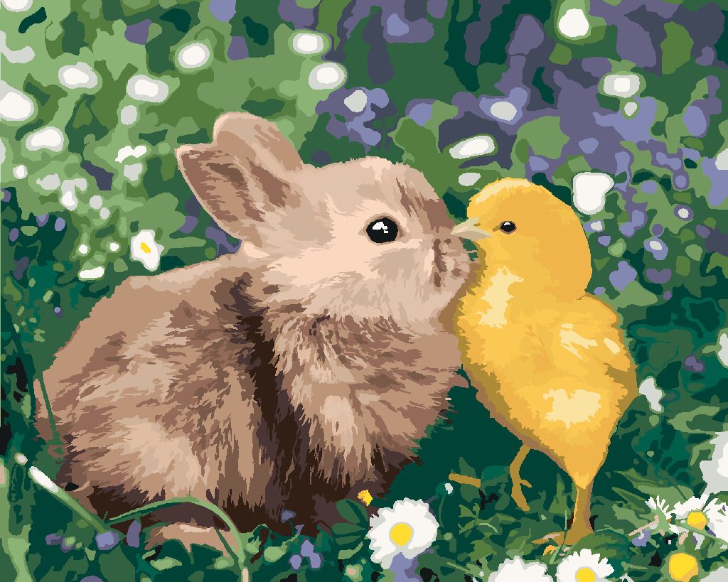 zuty Malování podle čísel - KRÁLÍK A KUŘÁTKO - Rozměr: 40x50 cm, Rámování: Varianta: vypnuté plátno na rám - obrázek 10