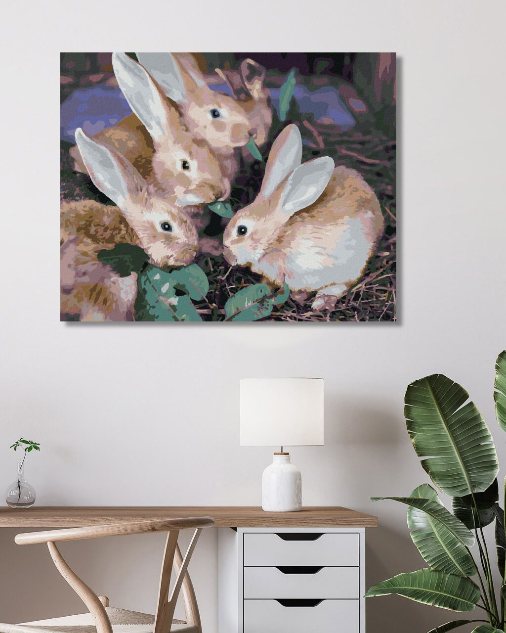 zuty Malování podle čísel - KRÁLIČÍ PARTA - Rozměr: 40x50 cm, Rámování: Varianta: vypnuté plátno na rám - obrázek 3