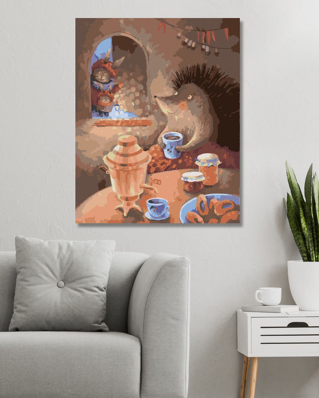 zuty Malování podle čísel - ZAJÍC PŘIŠEL ZA JEŽKEM - Rozměr: 40x50 cm, Rámování: Varianta: bez rámu a bez vypnutí plátna - obrázek 4