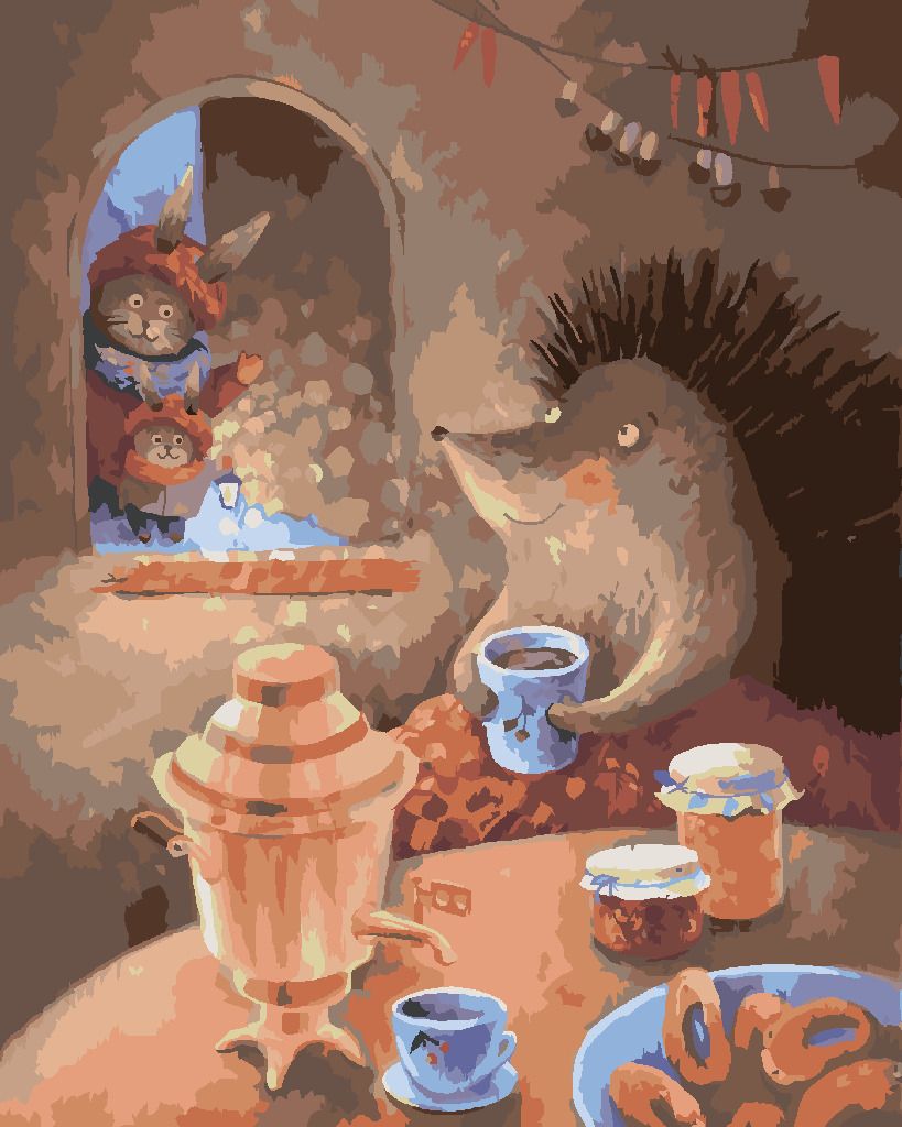 zuty Malování podle čísel - ZAJÍC PŘIŠEL ZA JEŽKEM - Rozměr: 40x50 cm, Rámování: Varianta: bez rámu a bez vypnutí plátna - obrázek 5