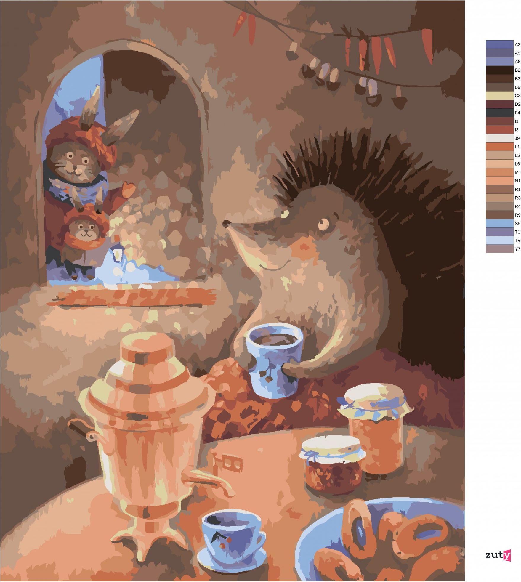 zuty Malování podle čísel - ZAJÍC PŘIŠEL ZA JEŽKEM - Rozměr: 40x50 cm, Rámování: Varianta: bez rámu a bez vypnutí plátna - obrázek 8