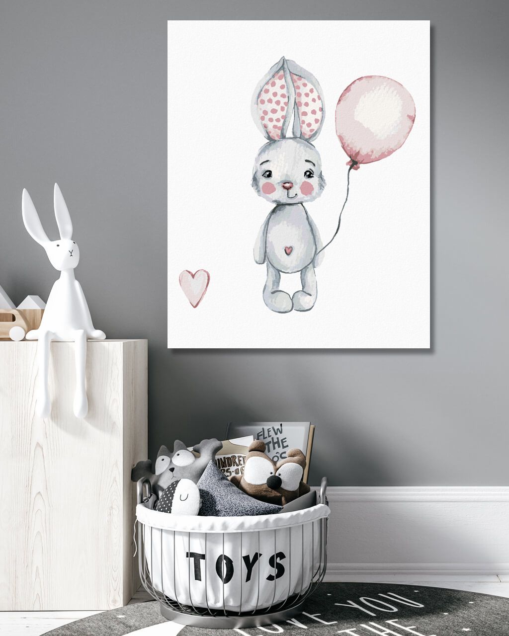 zuty Malování podle čísel - KRÁLÍK S BALÓNKEM - Rozměr: 40x50 cm, Rámování: Varianta: bez rámu a bez vypnutí plátna - obrázek 8