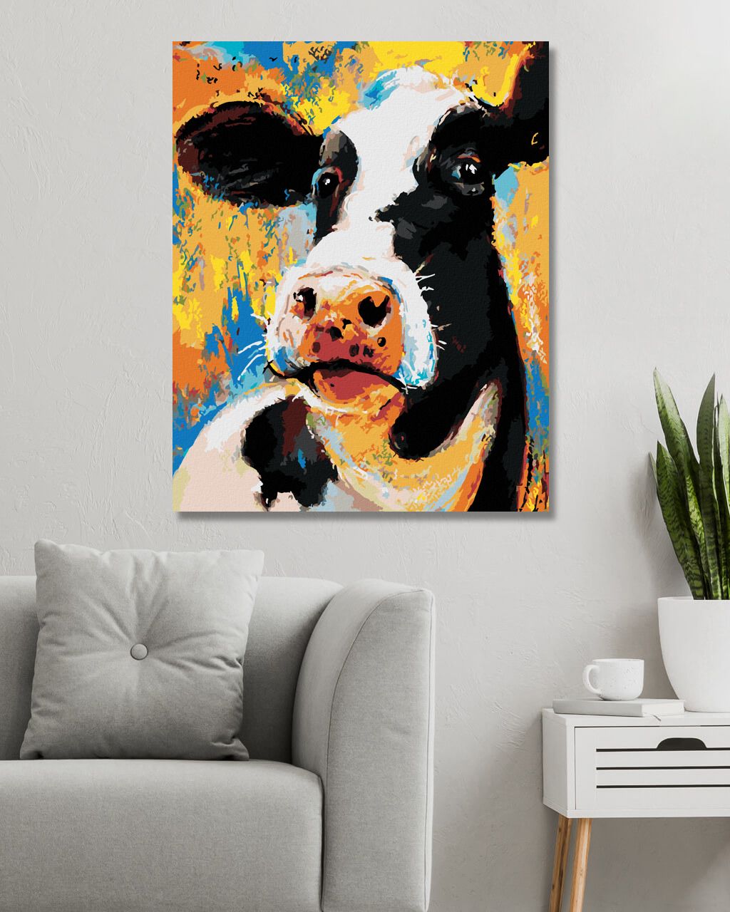 zuty Malování podle čísel - BAREVNÁ KRÁVA - Rozměr: 40x50 cm, Rámování: Varianta: vypnuté plátno na rám - obrázek 8