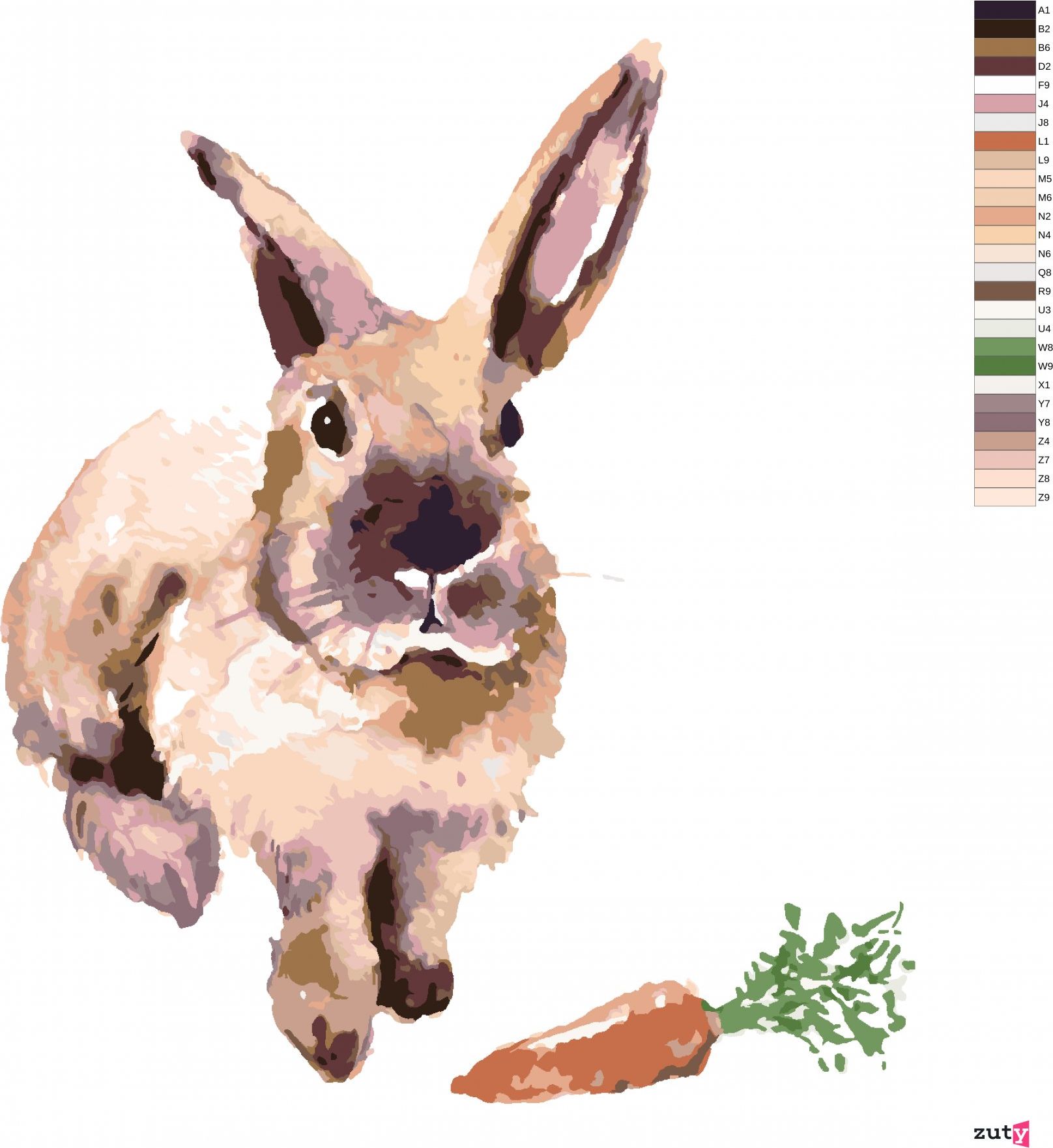 zuty Malování podle čísel - KRÁLÍK S MRKVIČKOU - Rozměr: 40x50 cm, Rámování: Varianta: vypnuté plátno na rám - obrázek 4