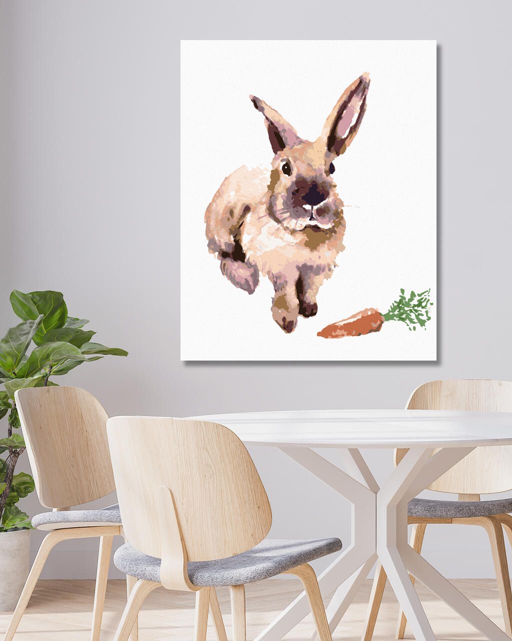 zuty Malování podle čísel - KRÁLÍK S MRKVIČKOU - Rozměr: 40x50 cm, Rámování: Varianta: vypnuté plátno na rám - obrázek 9