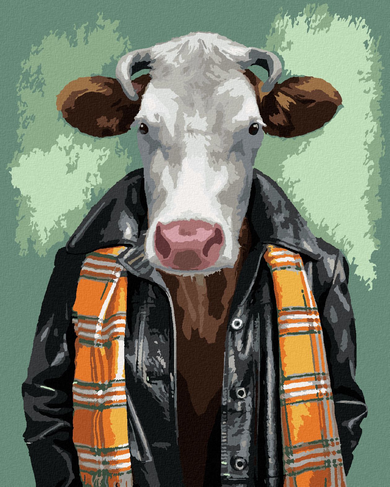 zuty Malování podle čísel - MUŽ S KRAVÍ HLAVOU - Rozměr: 40x50 cm, Rámování: Varianta: vypnuté plátno na rám - obrázek 1