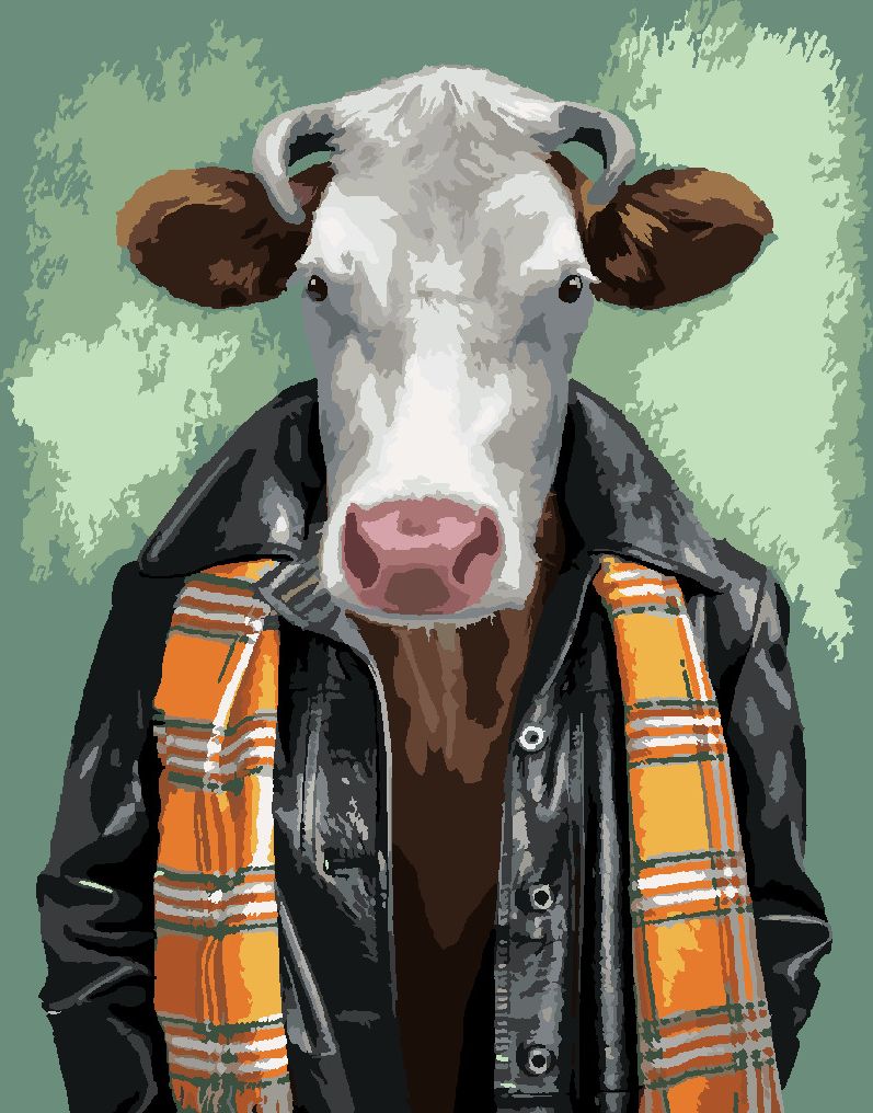 zuty Malování podle čísel - MUŽ S KRAVÍ HLAVOU - Rozměr: 40x50 cm, Rámování: Varianta: vypnuté plátno na rám - obrázek 5