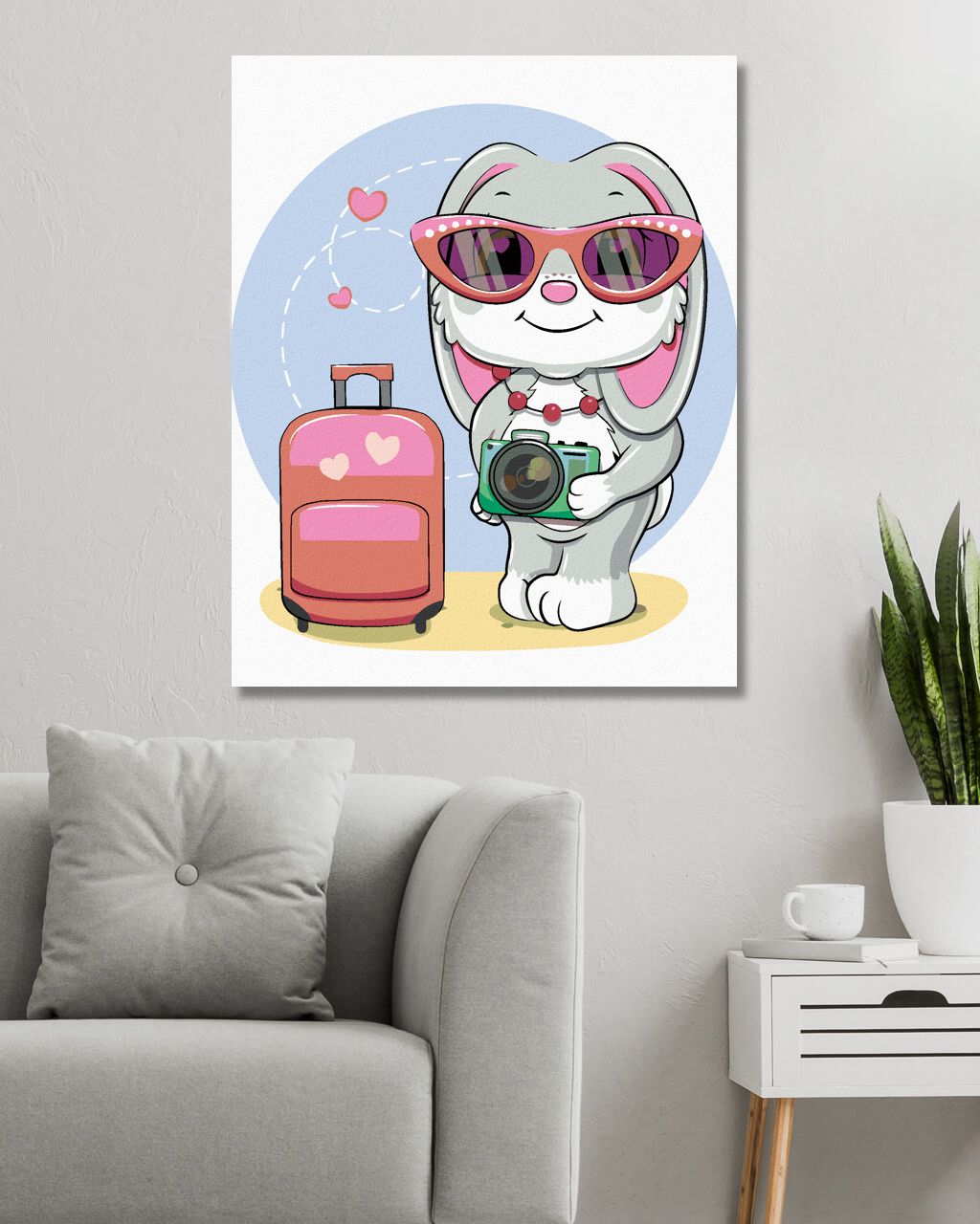 zuty Malování podle čísel - KRÁLÍK S KUFREM A FOŤÁKEM - Rozměr: 40x50 cm, Rámování: Varianta: vypnuté plátno na rám - obrázek 6