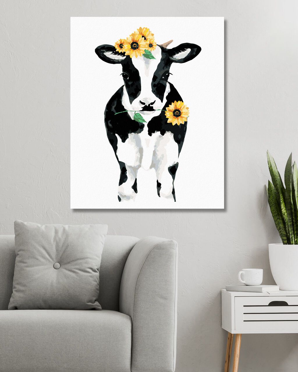 zuty Malování podle čísel - KRÁVA SE SLUNEČNICEMI - Rozměr: 40x50 cm, Rámování: Varianta: bez rámu a bez vypnutí plátna - obrázek 7