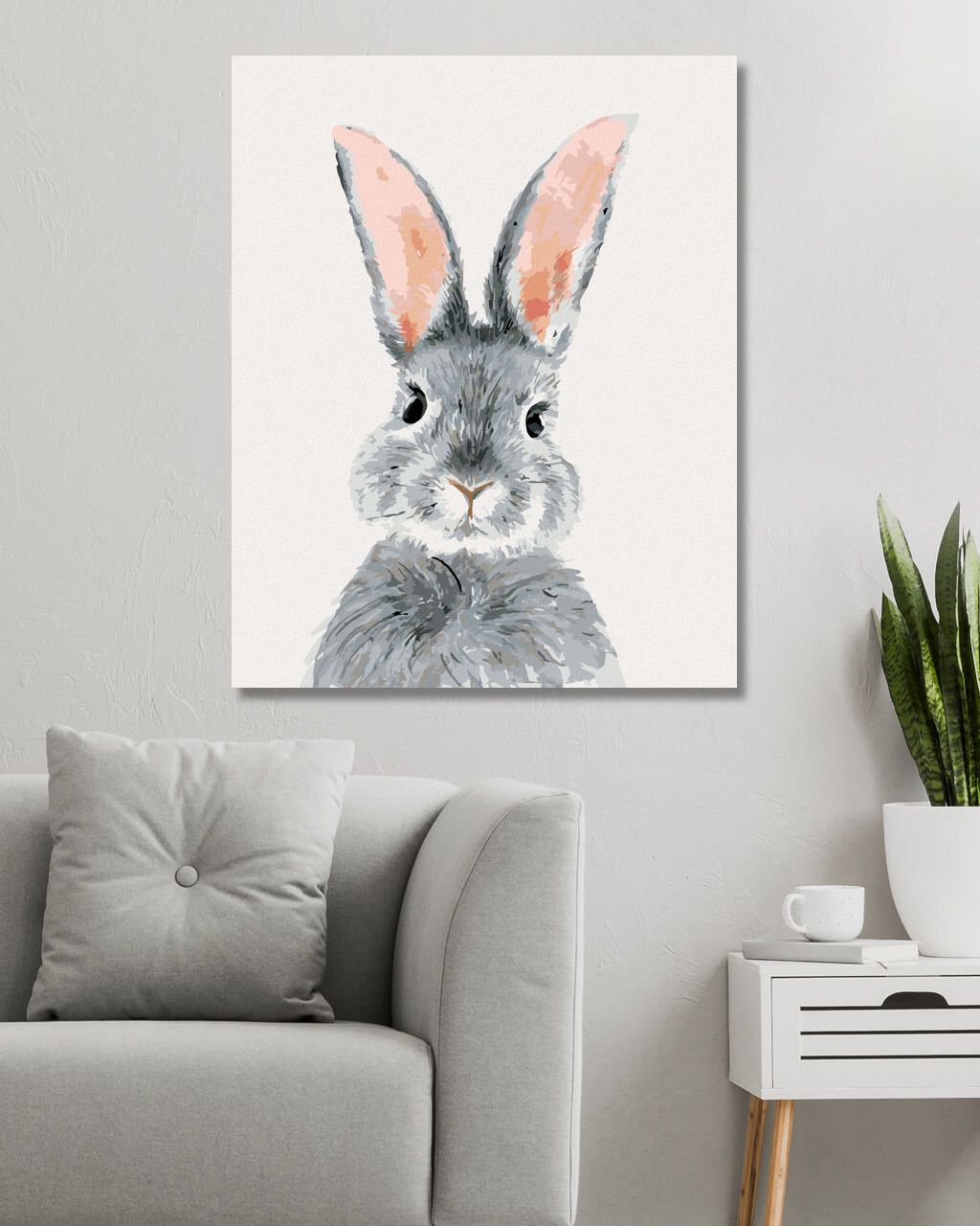 zuty Malování podle čísel - ŠEDÝ KRÁLÍK - Rozměr: 40x50 cm, Rámování: Varianta: bez rámu a bez vypnutí plátna - obrázek 2