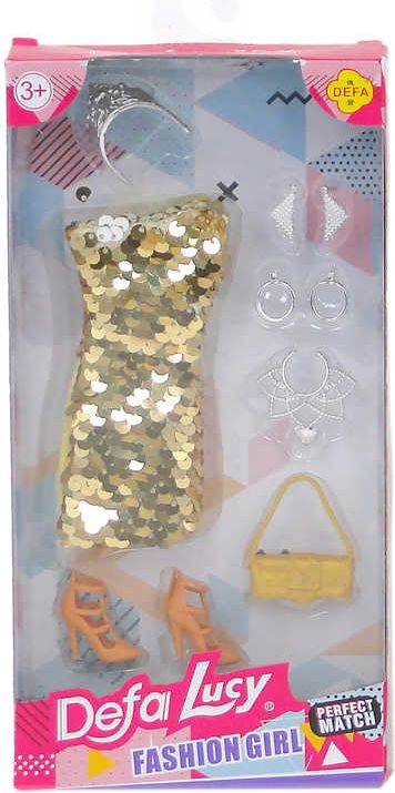 Šaty společenské flitrové pro panenku set s fashion doplňky 4 barvy - obrázek 4