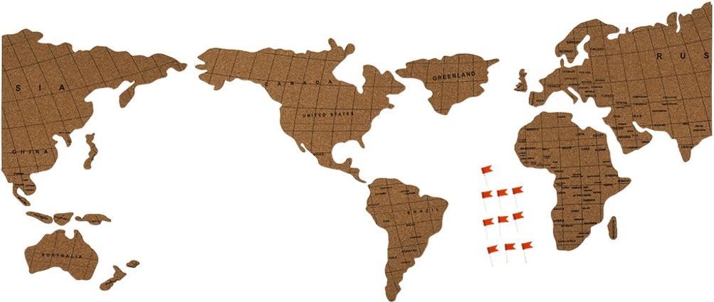Popron.cz Nástěnka, mapa světa Puzzle, vyrobená z korku - obrázek 2