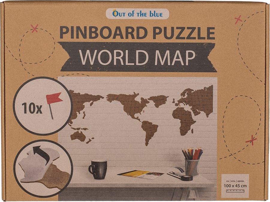 Popron.cz Nástěnka, mapa světa Puzzle, vyrobená z korku - obrázek 3