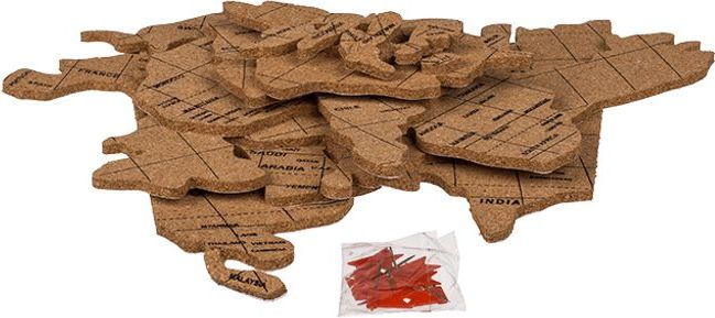 Popron.cz Nástěnka, mapa světa Puzzle, vyrobená z korku - obrázek 5